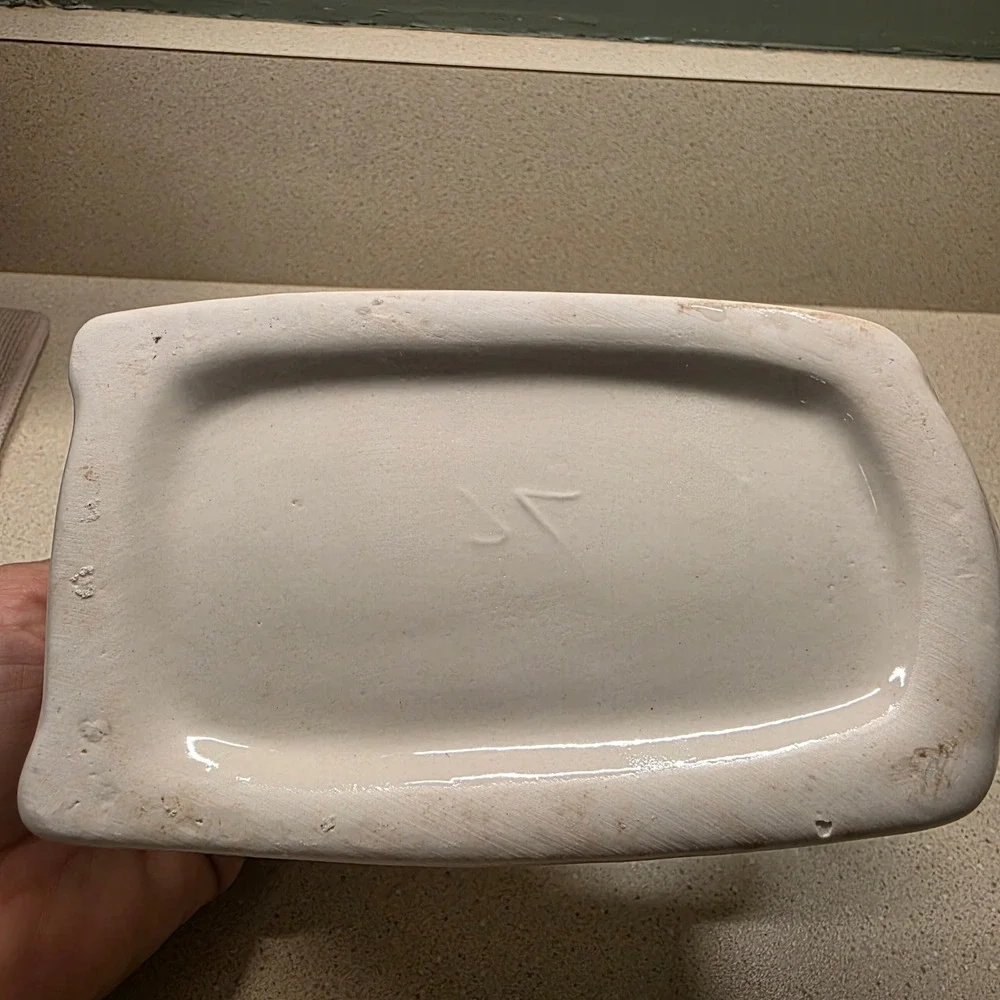 Ceramic Sleigh Planter Candy‎ Dish Medium Off-White Christmas Holiday Decor
